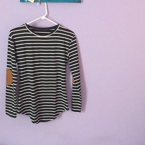 Striped Shirt with Brown elbow patches